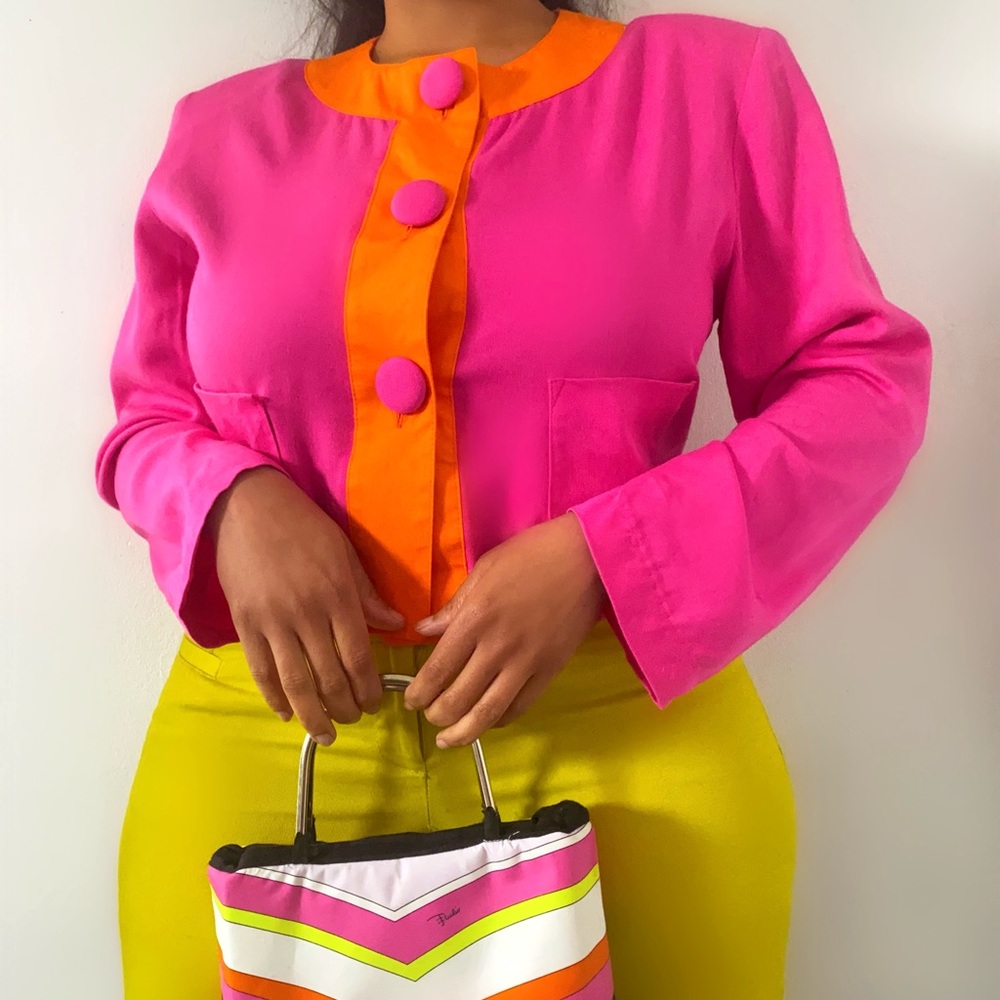 Vintage color block jacket size medium